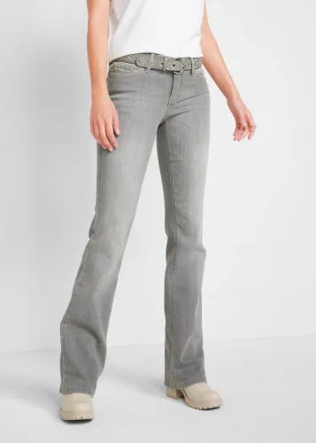 bonprix, bonprix Bootcut-Jeans Mid Waist, Komfort-Stretchgrau 44Damen