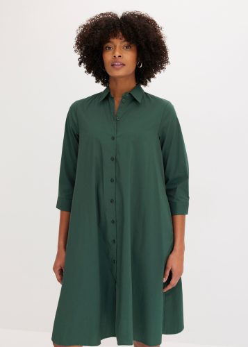 bonprix Hemdblusenkleid A-Linien-Passform, 3/4-Ärmel, mit Hemdblusenkragen