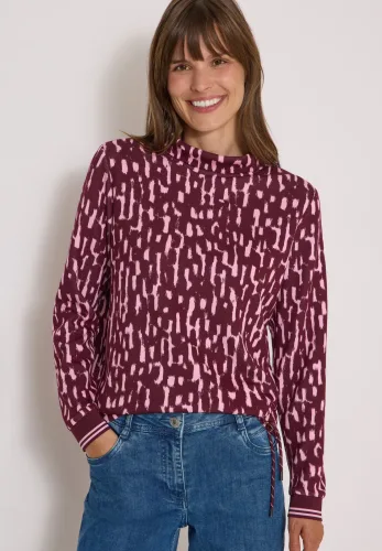 cecil, Langarm Shirt mit Stehkragen und Print