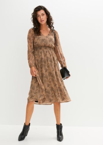 bonprix Chiffonkleid für femininen Look, aus Polyester, figurumspielende Passform