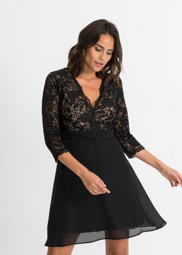 bonprix Midikleid 1 tlg. tlg. festlicher Stil, aus Polyester, mit Spitze und Elasthan-Anteil