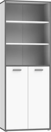 Mömax, Regalkombination In Weiss/grau 84,5/226,5/41,5 cm 