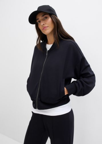 bonprix Blouson ohne Kapuze aus Sweatware mit Stehkragen und Eingriffstaschen