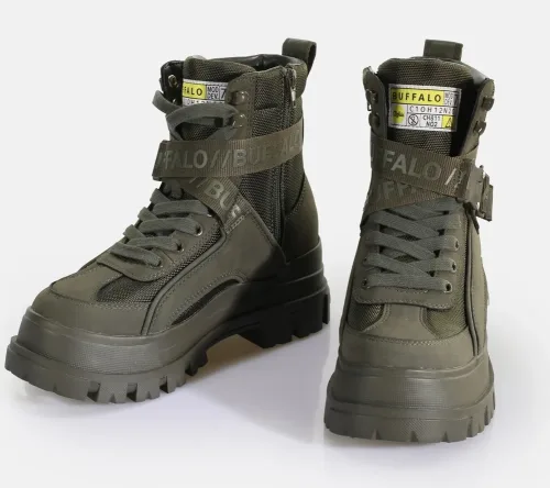 Buffalo, Buffalo Aspha Com1 Plateau Winterstiefelette - Dunkel Olive EU38 Damen