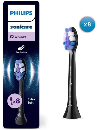 Philips, Philips Sonicare Sensitive Bürstenkopf schwarz 8 Stk