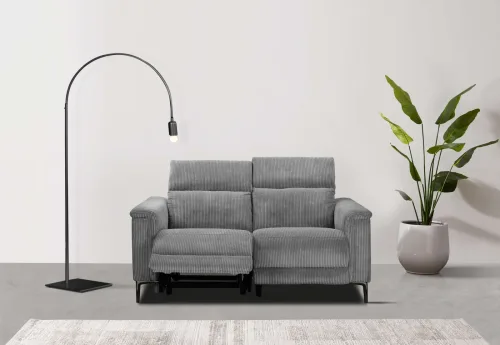 Goodproduct, GOODproduct 2-Sitzer "LUND Cord, 160 cm, manuelle o. elektrische Relaxfunktion" manuell od. elektrisch (m.USB-C), Federkern
