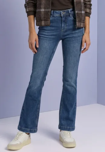 Street One, High Waist Bootcut Jeans im Slim Fit