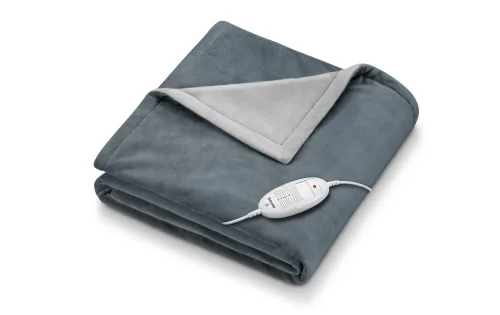 beurer, BEURER Heizdecke "HD 75 Cosy Dark-Grey, elektrische Wärmedecke zum Einkuscheln" Mit 6 Temperaturstufen, Abschaltautomatik, maschinenwaschbar