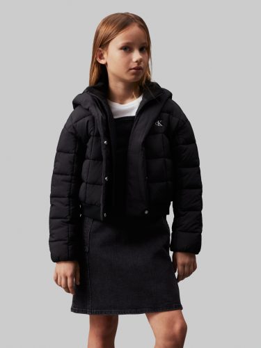 CALVIN KLEIN JEANS, Calvin Klein Jeans Outdoorjacke »ARCHIVE GRID PUFFER JACKET«, mit Kapuze, für Kinder bis 16 Jahre