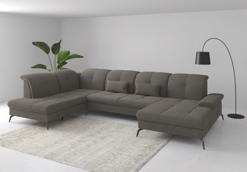 Sit & More, sit&more Wohnlandschaft "Amica, U-Form, inkl. Sitztiefenverstellung und Armteilverstellung" wahlweise mit Kopfteilverstellung, Bettfunktion und Bettkasten