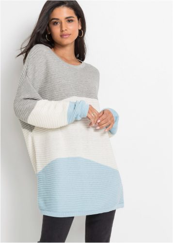 bonprix Longpullover aus Baumwollmischung, mit Rundhalsausschnitt, lange Form
