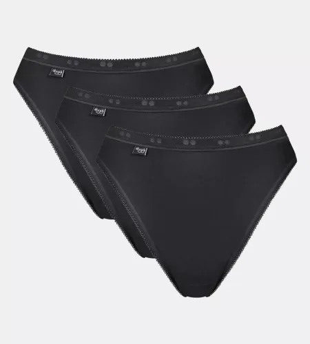 Sloggi, Sloggi - Slip  3er Pack Stretch, 44, Schwarz