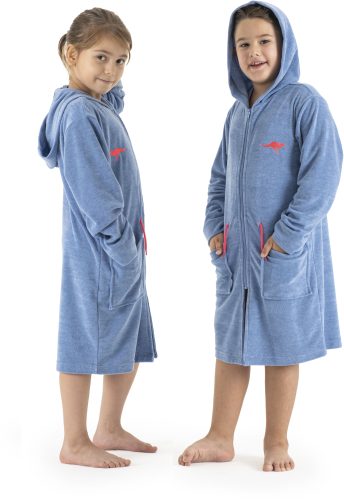 KangaROOS, KangaROOS Kinderbademantel »Kira, Ideal für Zuhause, Schwimmbad oder im Urlaub«, (1 St.), modernen, sportliches Design, leuchtenden Akzenten