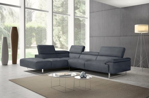 Egoitaliano Ecksofa »Malika«, mit Ottomane, inkl. Kopfteilverstellung und chromfarbenen Metallfüssen