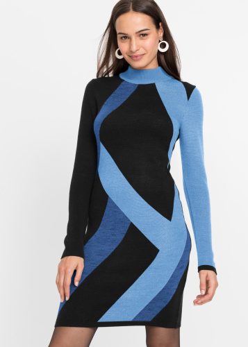 bonprix Strickkleid aus Polyacryl, eng anliegende Passform, mit Jacquard-Muster