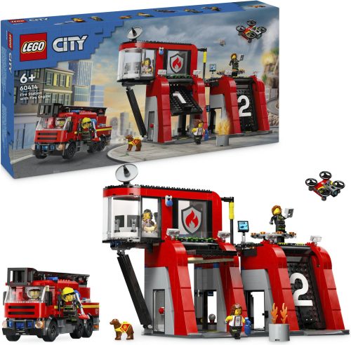 LEGO, 60414 Feuerwehrstation mit Drehleiterfahrzeug Multicolor