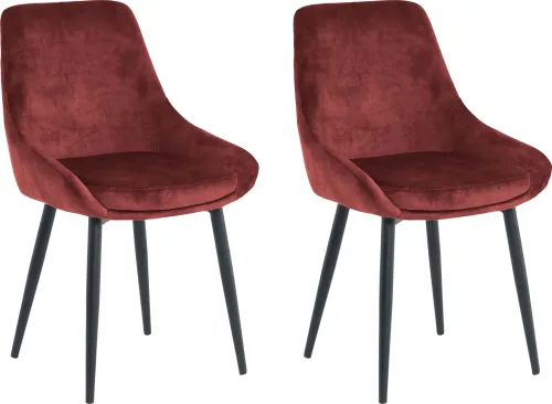 mutoni, mutoni - Esszimmerstuhl Jokra (2er-Set), One Size, Rot Bunt