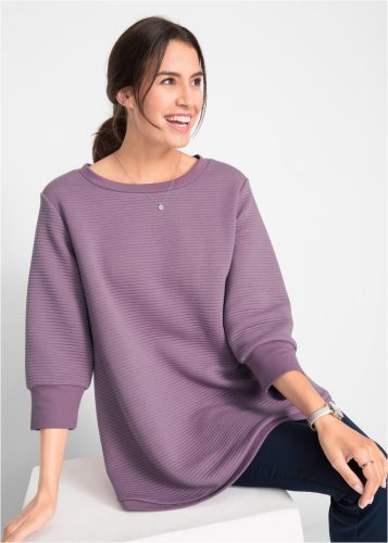 bonprix Sweatshirt, langer Schnitt, mit U-Bootausschnitt, mit Ballonärmeln