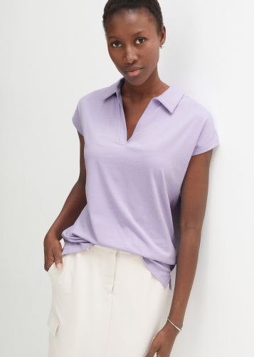 bonprix T-Shirt Regular Fit Passform, Kurzarm, offener Polokragen