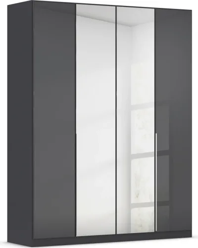 Goodproduct, GOODproduct Drehtürenschrank "Kleiderschrank Kleiderschränke Schrank Garderobe AGORDO mit Glasfront" in zwei Griff-Farben, Breiten 91-405 cm, durchdachte Innenausstattung, in 8 Breiten und 2 Höhen MADE IN GERMANY