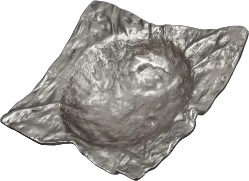 Gilde, GILDE Schale "Deko-Schale Crumple silberfarben" 1 aus Aluminium