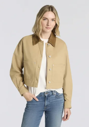 Hugo, HUGO Kurzjacke "Andeso" im Boxy Fit, cropped