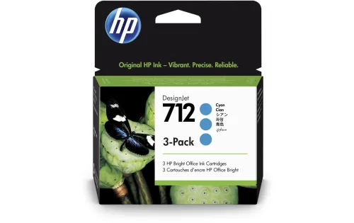 HEWLETT PACKARD - HP Tintenpatrone 712 cyan 3ED77A DesignJet T230/250/630 3 Stück, One Size