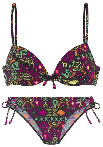 Buffalo, Buffalo Push-Up-Bikini, farbenfroher Ethnodruck