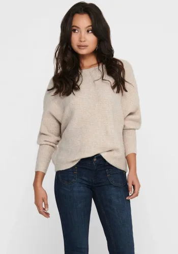 Only, Only ONLDANIELLA Strickpullover - Ecru Melange L Damen