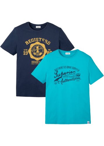 bonprix T-Shirt Packung, 2 regular fit, Kurzarm, coole Frontprints