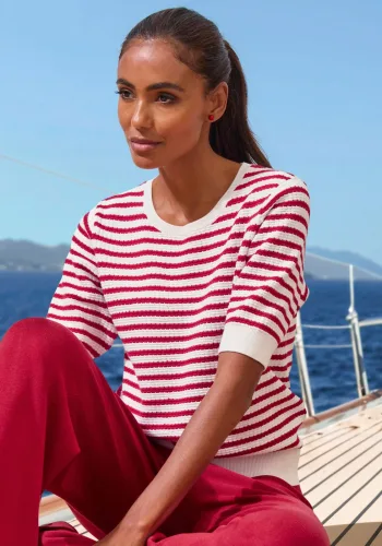 French Connection, French Connection T-Shirt Loungeshirt mit kurzem Arm, aus soften Strukturstrick, Loungewear