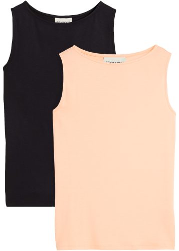 bonprix Shirttop Packung, 2er, aus Viskose, Slim Fit, ärmellos, im 2er-Pack
