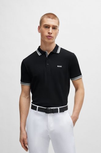 BOSS Green, BOSS GREEN Poloshirt "Paddy" atmungsaktive Piqué-Webstruktur, Flachstrickkragen, gerader Schnitt