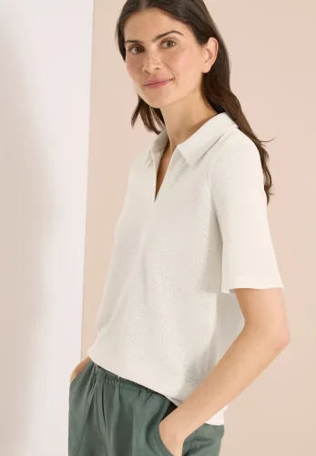 cecil, Kurzarm Poloshirt in Unifarbe