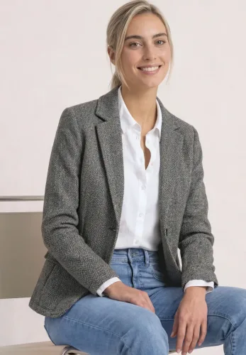 Street One, Basic Blazer mit Reverskragen und Dessin