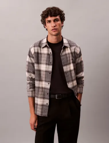Calvin Klein Jeans, Calvin Klein Jeans - Hemd, langarm, für Herren, Black, Größe XL