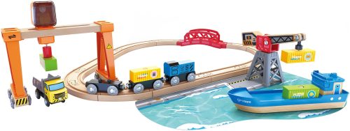Hape Spielzeug-Eisenbahn »Abladen und Aufladen im Hafen«, (Set)