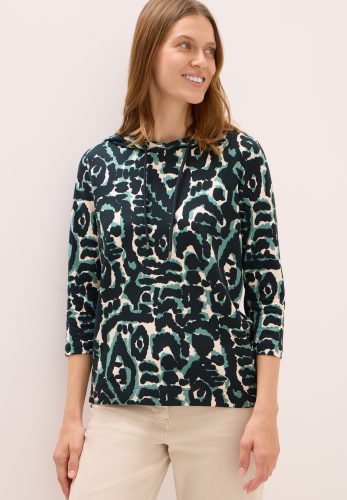 Cecil Kapuzensweatshirt, mit 3/4 Arm, gemustert