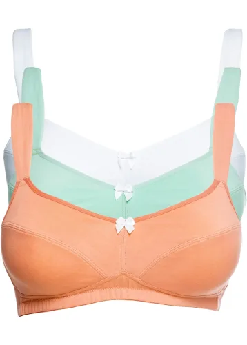 bonprix, bonprix BH ohne Bügel mit Baumwolle (3er Pack)grün 95Damen