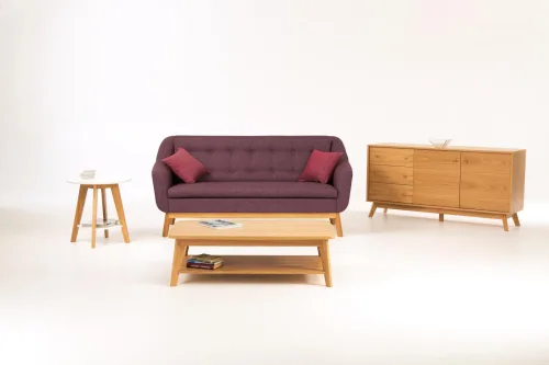 MR.WOOD, Rechteckiger Couchtisch „Kensal“ aus massivem Eichenholz MR.WOOD