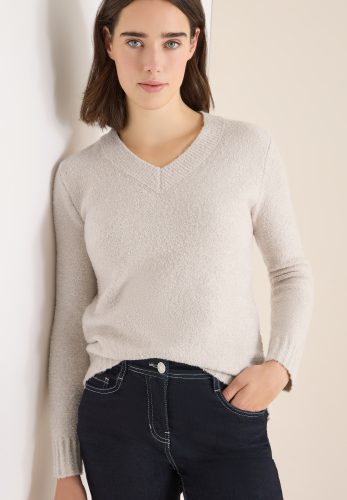 Cecil Strickpullover Bouclé V-Neck