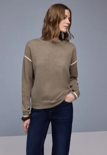 STREET ONE Strickpullover mit Kontrastdetails