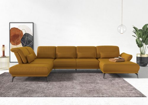 INOSIGN Wohnlandschaft »Coco«, wahlweise mit Sitztiefen, Armteil- und Kopfteilverstellung,im Cord, mit Füssen 15 cm hoch