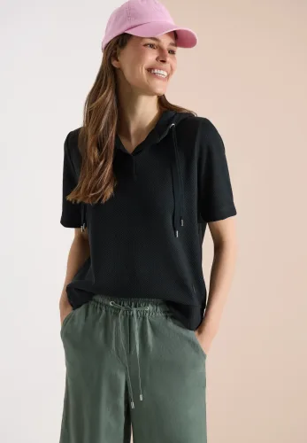 cecil, Kurzarm Sweatshirt mit Kapuze
