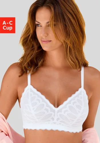 Vivance, Vivance Bralette-BH ", BH ohne Bügel" aus Spitze und feinem Mesh, bequemer BH, grosse Grössen