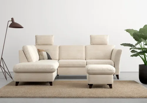 home affaire, Home affaire Ecksofa "Trelleborg L-Form" wahlweise mit Bettfunktion und Bettkasten, inkl. Federkern-Polsterung