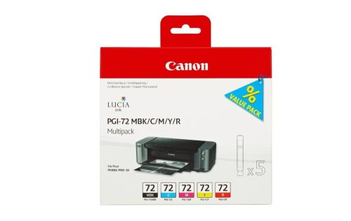Canon, CANON Multipack Tinte MBK/CMY/R PGI-72MUL PIXMA Pro-10 5x14ml
