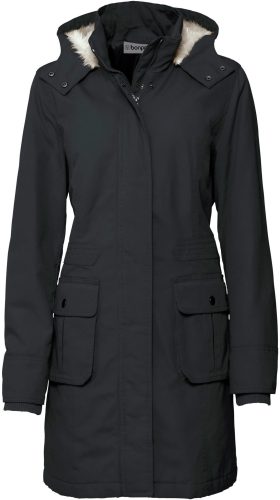 bonprix Parka mit Kapuze mit Kapuze und Fellimitat, aus Baumwolle, mit taillierter Passform