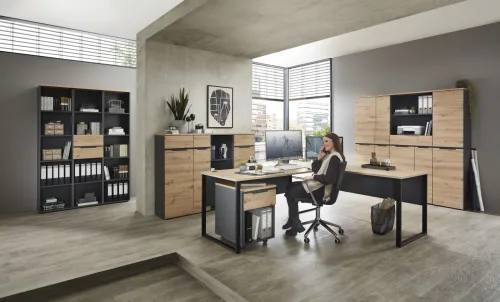 Premium Living, Regal Memphis In Eiche Artisan/graphitfarben 
