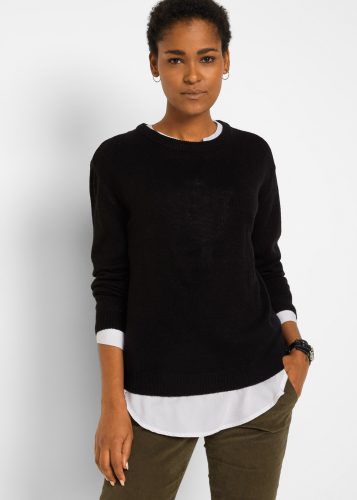 bonprix Strickpullover aus Polyacryl, mit Rundhals-Ausschnitt, lässige Passform